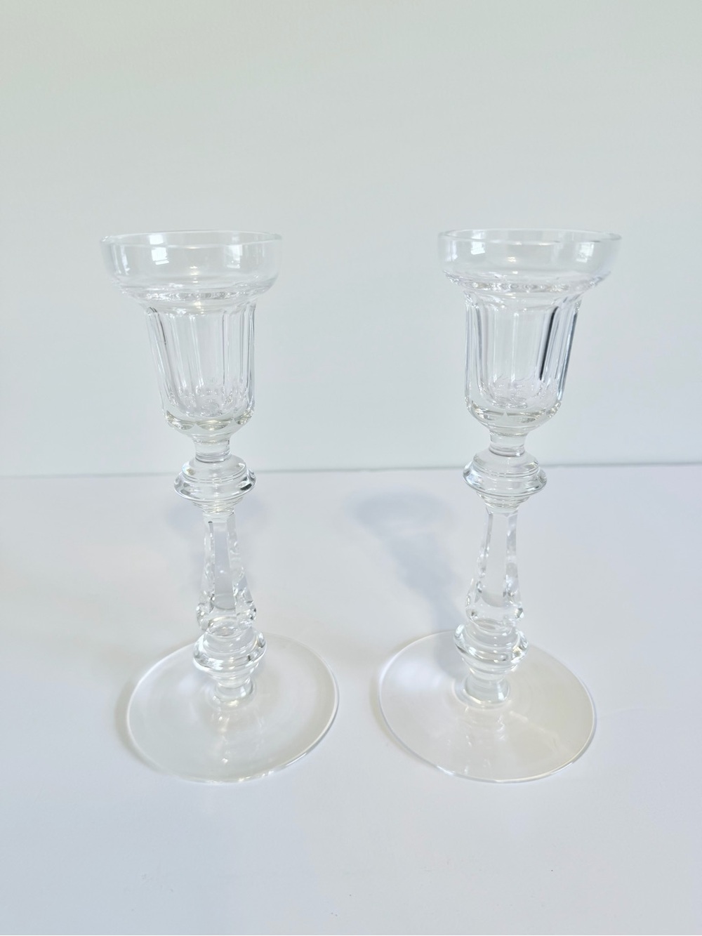 Vintage Waterford Crystal 8" Candlestick Holders-2 Curraghmore Baluster Stem